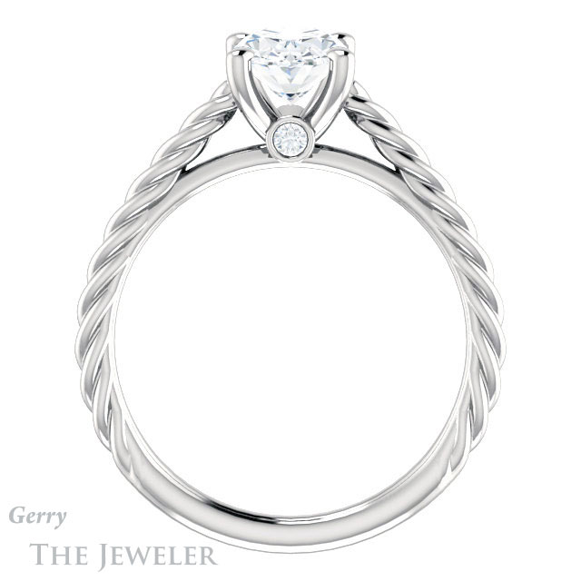 Oval Shaped Forever One Moissanite Engagement Ring #GTJ1134-oval-fo-w