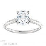 Oval Shaped Forever One Moissanite Engagement Ring #GTJ1134-oval-fo-w