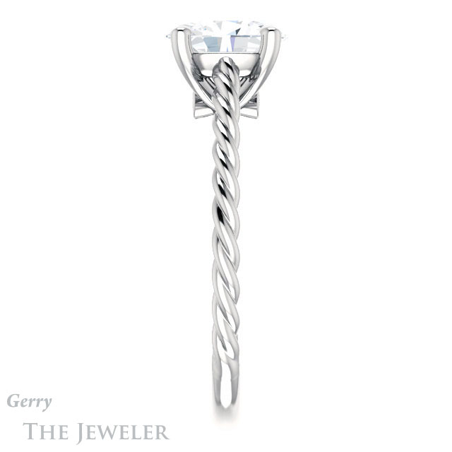 Oval Shaped Forever One Moissanite Engagement Ring #GTJ1134-oval-fo-w