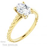 Oval Shaped Forever One Moissanite Engagement Ring #GTJ1134-oval-fo-y 4 Oval Shaped Forever One Moissanite Engagement Ring #GTJ1134-oval-fo-y