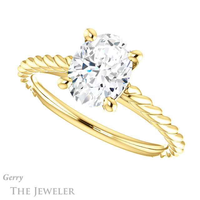 Oval Shaped Forever One Moissanite Engagement Ring #GTJ1134-oval-fo-y 5 Oval Shaped Forever One Moissanite Engagement Ring #GTJ1134-oval-fo-y