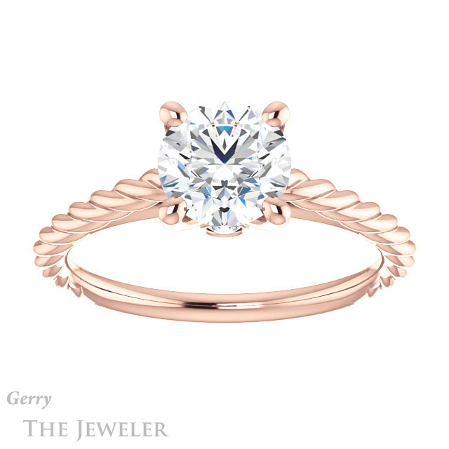 Round Cut Forever One Moissanite Engagement Ring #GTJ1134-round-fo-r 1 Round Cut Forever One Moissanite Engagement Ring #GTJ1134-round-fo-r