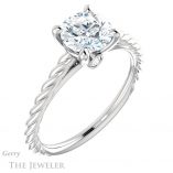 Round Cut Forever One Moissanite Engagement Ring #GTJ1134-round-fo-w 4 Round Cut Forever One Moissanite Engagement Ring #GTJ1134-round-fo-w