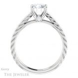Round Cut Forever One Moissanite Engagement Ring #GTJ1134-round-fo-w 2 Round Cut Forever One Moissanite Engagement Ring #GTJ1134-round-fo-w