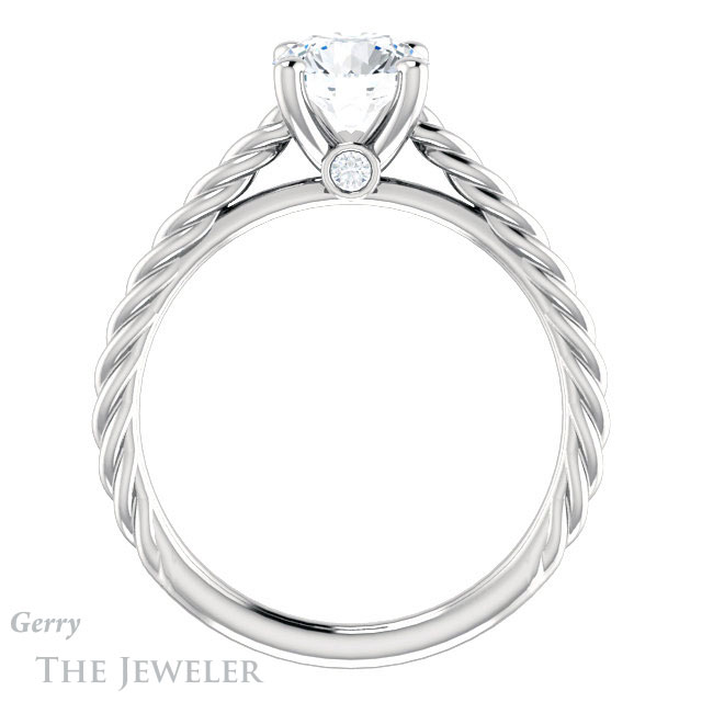 Round Cut Forever One Moissanite Engagement Ring #GTJ1134-round-fo-w 2 Round Cut Forever One Moissanite Engagement Ring #GTJ1134-round-fo-w