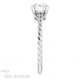 Round Cut Forever One Moissanite Engagement Ring #GTJ1134-round-fo-w 3 Round Cut Forever One Moissanite Engagement Ring #GTJ1134-round-fo-w