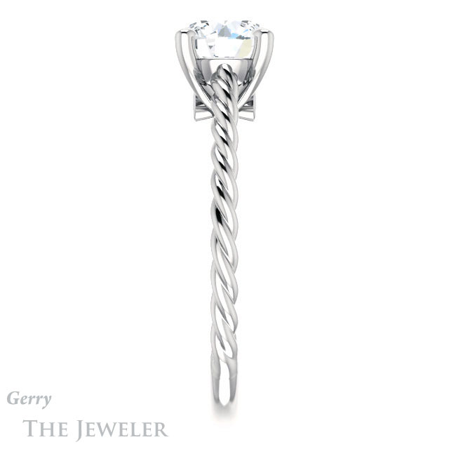 Round Cut Forever One Moissanite Engagement Ring #GTJ1134-round-fo-w 3 Round Cut Forever One Moissanite Engagement Ring #GTJ1134-round-fo-w