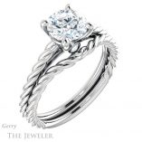 Round Cut Forever One Moissanite Engagement Ring #GTJ1134-round-fo-w 6 Round Cut Forever One Moissanite Engagement Ring #GTJ1134-round-fo-w