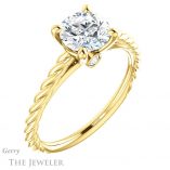 Round Cut Forever One Moissanite Engagement Ring #GTJ1134-round-fo-y 4 Round Cut Forever One Moissanite Engagement Ring #GTJ1134-round-fo-y