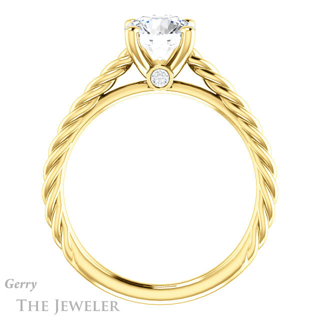 Round Cut Forever One Moissanite Engagement Ring #GTJ1134-round-fo-y