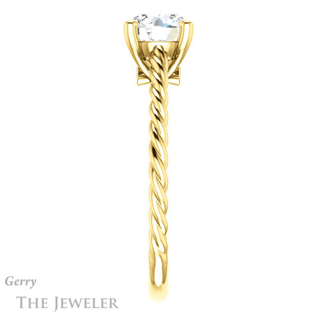 Round Cut Forever One Moissanite Engagement Ring #GTJ1134-round-fo-y 3 Round Cut Forever One Moissanite Engagement Ring #GTJ1134-round-fo-y