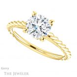 Round Cut Forever One Moissanite Engagement Ring #GTJ1134-round-fo-y 5 Round Cut Forever One Moissanite Engagement Ring #GTJ1134-round-fo-y