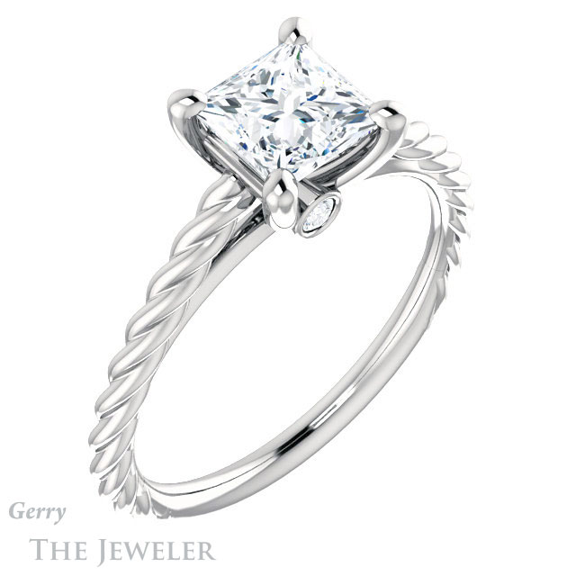Princess Cut Forever One Moissanite Engagement Ring #GTJ1134-square-fo-w