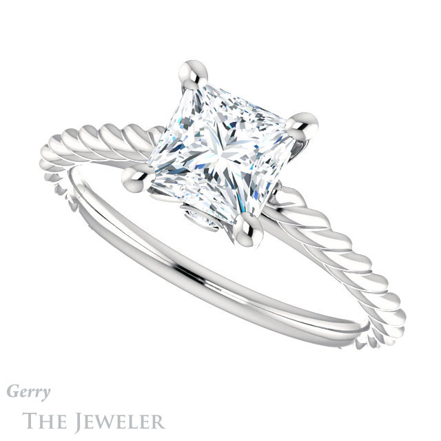 Princess Cut Forever One Moissanite Engagement Ring #GTJ1134-square-fo-w