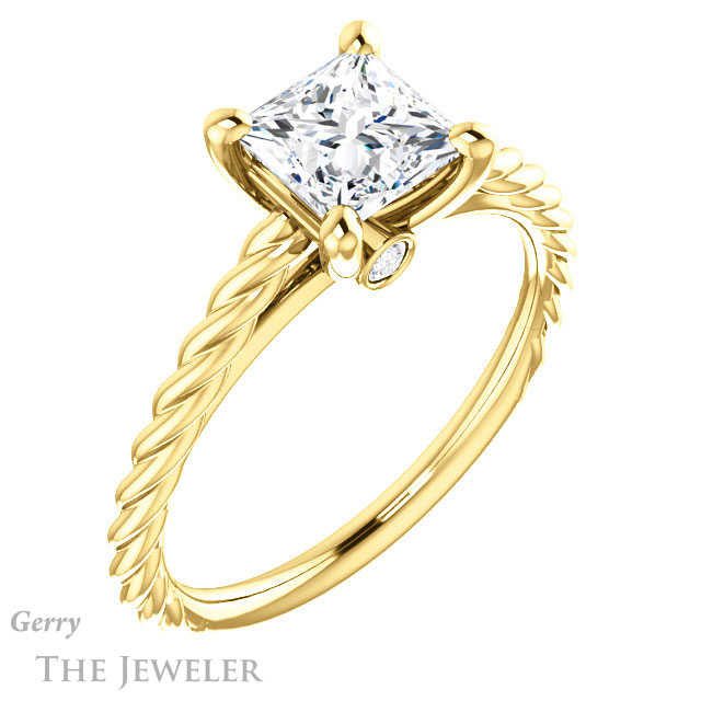 Princess Cut Forever One Moissanite Engagement Ring #GTJ1134-square-fo-y