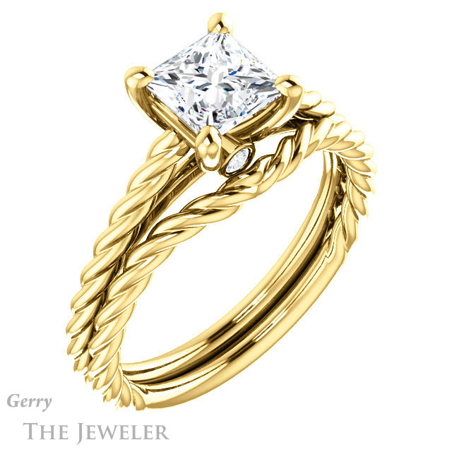 Princess Cut Forever One Moissanite Engagement Ring #GTJ1134-square-fo-y