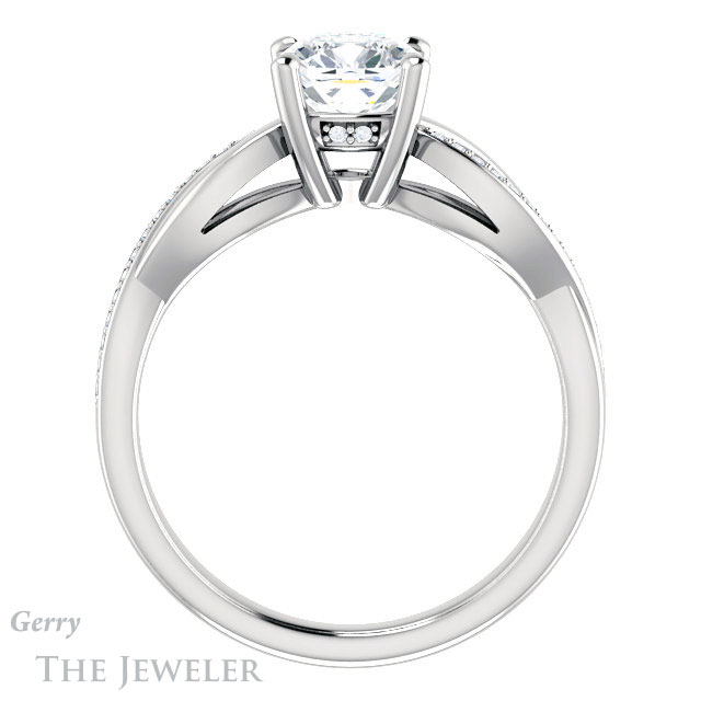 Cushion Cut Forever One Moissanite Engagement Ring #GTJ1135-cushion-fo-w 2 Cushion Cut Forever One Moissanite Engagement Ring #GTJ1135-cushion-fo-w