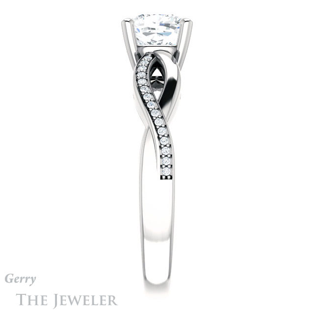 Cushion Cut Forever One Moissanite Engagement Ring #GTJ1135-cushion-fo-w 3 Cushion Cut Forever One Moissanite Engagement Ring #GTJ1135-cushion-fo-w