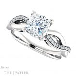 Cushion Cut Forever One Moissanite Engagement Ring #GTJ1135-cushion-fo-w 5 Cushion Cut Forever One Moissanite Engagement Ring #GTJ1135-cushion-fo-w