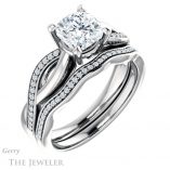 Cushion Cut Forever One Moissanite Engagement Ring #GTJ1135-cushion-fo-w 6 Cushion Cut Forever One Moissanite Engagement Ring #GTJ1135-cushion-fo-w