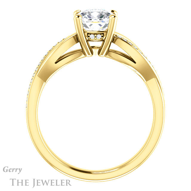Cushion Cut Forever One Moissanite Engagement Ring #GTJ1135-cushion-fo-y