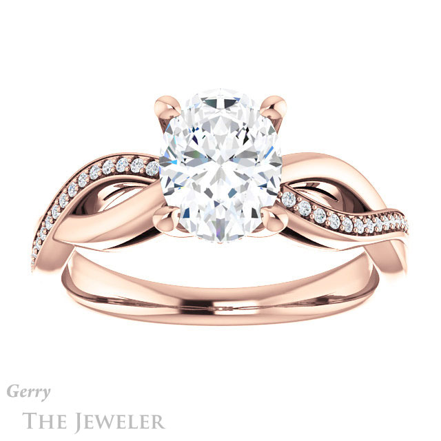Oval Shaped Forever One Moissanite Engagement Ring #GTJ1135-oval-fo-r 1 Oval Shaped Forever One Moissanite Engagement Ring #GTJ1135-oval-fo-r