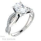 Oval Shaped Forever One Moissanite Engagement Ring #GTJ1135-oval-fo-w 4 Oval Shaped Forever One Moissanite Engagement Ring #GTJ1135-oval-fo-w