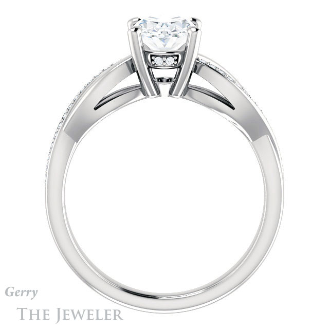 Oval Shaped Forever One Moissanite Engagement Ring #GTJ1135-oval-fo-w