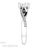 Oval Shaped Forever One Moissanite Engagement Ring #GTJ1135-oval-fo-w 3 Oval Shaped Forever One Moissanite Engagement Ring #GTJ1135-oval-fo-w