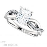 Oval Shaped Forever One Moissanite Engagement Ring #GTJ1135-oval-fo-w 5 Oval Shaped Forever One Moissanite Engagement Ring #GTJ1135-oval-fo-w