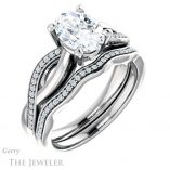 Oval Shaped Forever One Moissanite Engagement Ring #GTJ1135-oval-fo-w 6 Oval Shaped Forever One Moissanite Engagement Ring #GTJ1135-oval-fo-w