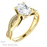 Oval Shaped Forever One Moissanite Engagement Ring #GTJ1135-oval-fo-y 4 Oval Shaped Forever One Moissanite Engagement Ring #GTJ1135-oval-fo-y
