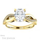Oval Shaped Forever One Moissanite Engagement Ring #GTJ1135-oval-fo-y 1 Oval Shaped Forever One Moissanite Engagement Ring #GTJ1135-oval-fo-y