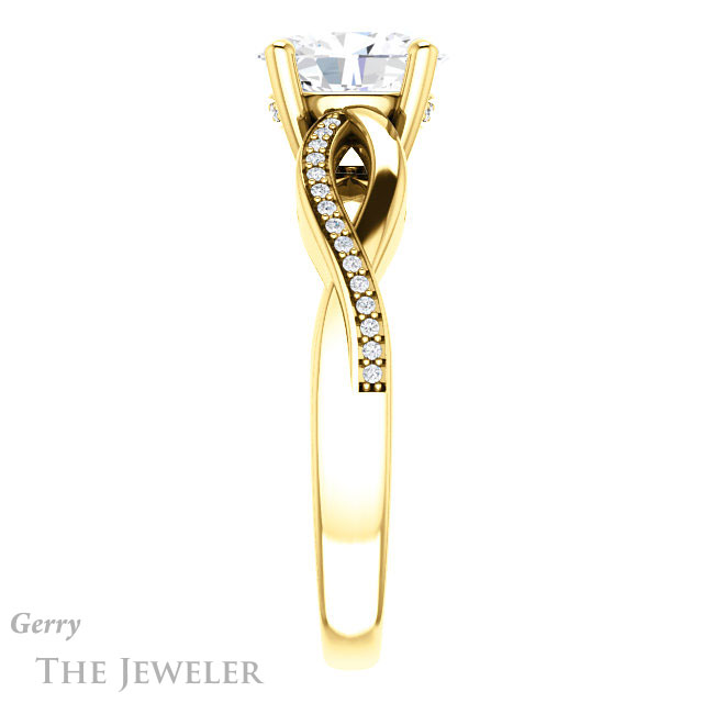 Oval Shaped Forever One Moissanite Engagement Ring #GTJ1135-oval-fo-y 3 Oval Shaped Forever One Moissanite Engagement Ring #GTJ1135-oval-fo-y