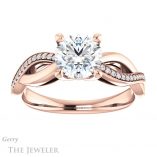 Round Cut Forever One Moissanite Engagement Ring #GTJ1135-round-fo-r 1 Round Cut Forever One Moissanite Engagement Ring #GTJ1135-round-fo-r