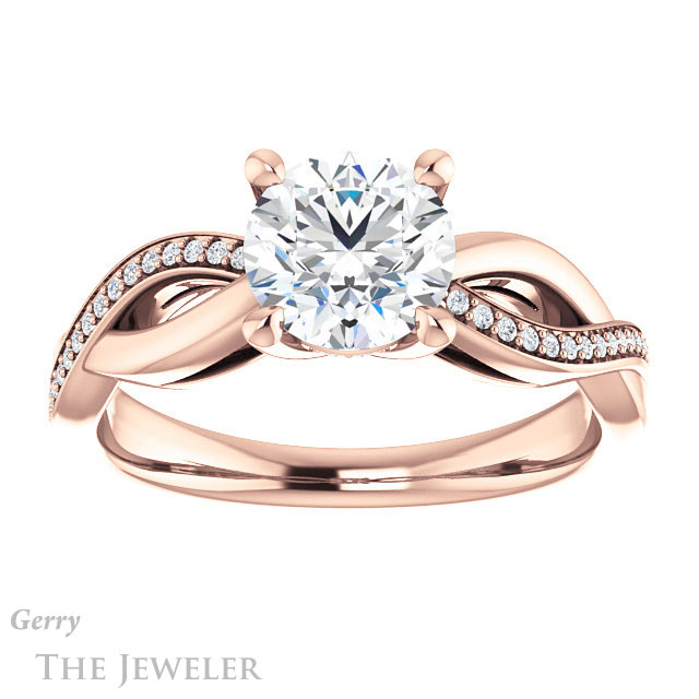 Round Cut Forever One Moissanite Engagement Ring #GTJ1135-round-fo-r 1 Round Cut Forever One Moissanite Engagement Ring #GTJ1135-round-fo-r