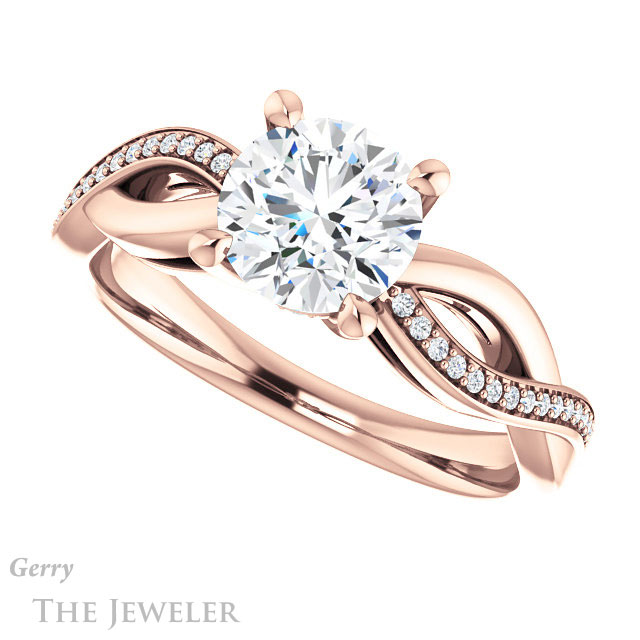 Round Cut Forever One Moissanite Engagement Ring #GTJ1135-round-fo-r 5 Round Cut Forever One Moissanite Engagement Ring #GTJ1135-round-fo-r