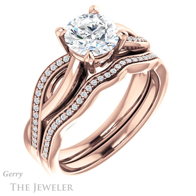 Round Cut Forever One Moissanite Engagement Ring #GTJ1135-round-fo-r 6 Round Cut Forever One Moissanite Engagement Ring #GTJ1135-round-fo-r