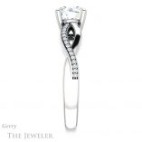 Round Cut Forever One Moissanite Engagement Ring #GTJ1135-round-fo-w 3 Round Cut Forever One Moissanite Engagement Ring #GTJ1135-round-fo-w