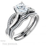 Round Cut Forever One Moissanite Engagement Ring #GTJ1135-round-fo-w 6 Round Cut Forever One Moissanite Engagement Ring #GTJ1135-round-fo-w