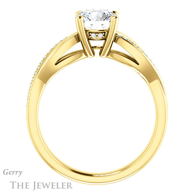 Round Cut Forever One Moissanite Engagement Ring #GTJ1135-round-fo-y 2 Round Cut Forever One Moissanite Engagement Ring #GTJ1135-round-fo-y