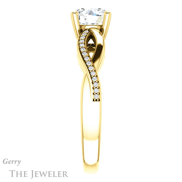 Round Cut Forever One Moissanite Engagement Ring #GTJ1135-round-fo-y 3 Round Cut Forever One Moissanite Engagement Ring #GTJ1135-round-fo-y