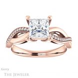 Princess Cut Forever One Moissanite Engagement Ring #GTJ1135-square-fo-r