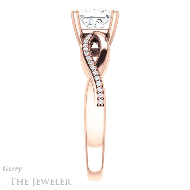 Princess Cut Forever One Moissanite Engagement Ring #GTJ1135-square-fo-r