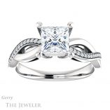Princess Cut Forever One Moissanite Engagement Ring #GTJ1135-square-fo-w 1 Princess Cut Forever One Moissanite Engagement Ring #GTJ1135-square-fo-w