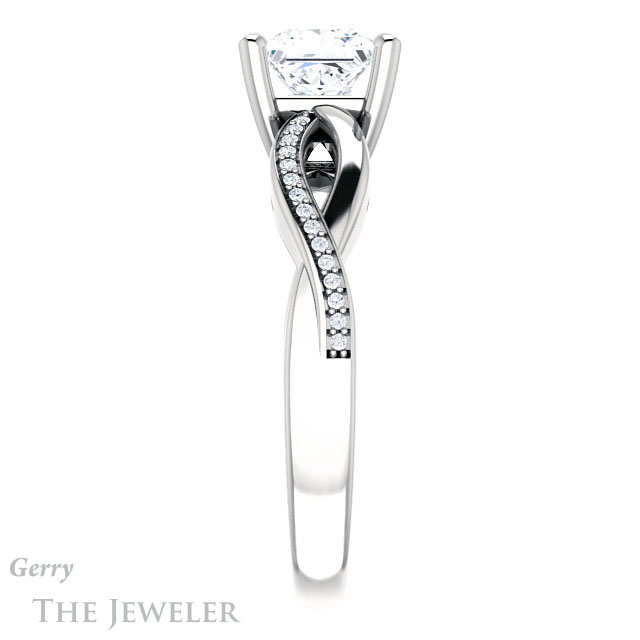 Princess Cut Forever One Moissanite Engagement Ring #GTJ1135-square-fo-w 3 Princess Cut Forever One Moissanite Engagement Ring #GTJ1135-square-fo-w