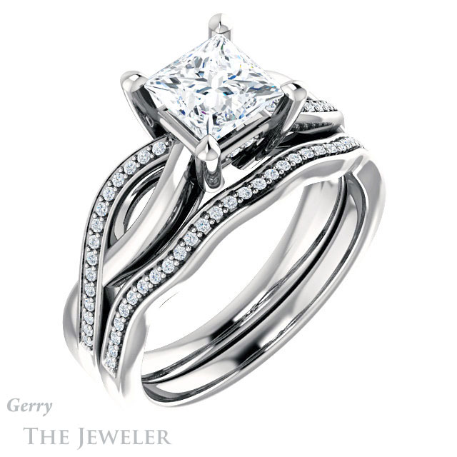 Princess Cut Forever One Moissanite Engagement Ring #GTJ1135-square-fo-w 6 Princess Cut Forever One Moissanite Engagement Ring #GTJ1135-square-fo-w