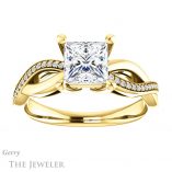 Princess Cut Forever One Moissanite Engagement Ring #GTJ1135-square-fo-y 1 Princess Cut Forever One Moissanite Engagement Ring #GTJ1135-square-fo-y