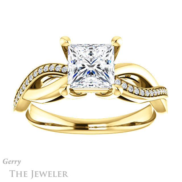 Princess Cut Forever One Moissanite Engagement Ring #GTJ1135-square-fo-y 1 Princess Cut Forever One Moissanite Engagement Ring #GTJ1135-square-fo-y