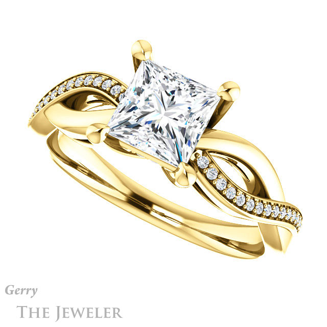 Princess Cut Forever One Moissanite Engagement Ring #GTJ1135-square-fo-y 5 Princess Cut Forever One Moissanite Engagement Ring #GTJ1135-square-fo-y